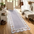 thumbnail image 1 of Lahome Washable 2'x8' Scalloped Runner Rug, Grey Boho Floral Hallway Rugs for Entryway Kitchen, Non-Slip Soft Low-Pile Microfiber Carpet for Laundry Bedroom, Grey, 1 of 11