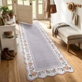 thumbnail image 1 of Lahome Washable 2'x8' Scalloped Runner Rug, Grey Boho Floral Hallway Rugs for Entryway Kitchen, Non-Slip Soft Low-Pile Microfiber Carpet for Laundry Bedroom, Grey, 1 of 11