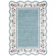 thumbnail image 1 of Lahome Washable 3'x5' Scalloped Area Rug, Blue Floral Boho Rugs for Living Room, Ultra-Thin Soft Non-Slip Low-Pile Stain Resistant Carpet for Bedroom Dining Room Office, Blue, 1 of 1