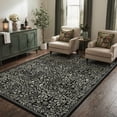 thumbnail image 1 of Lahome Washable 5'x7' Area Rug, Black Vintage Floral Rugs for Living Room, Non-Slip Soft Low Pile Botanical Birds Pattern Carpet for Bedroom Dining Room Office Decor, Black, 1 of 12