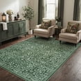 thumbnail image 1 of Lahome Washable 5'x7' Area Rug, Green Vintage Floral Rugs for Living Room, Non-Slip Soft Low Pile Botanical Birds Pattern Carpet for Bedroom Dining Room Office Decor, Green, 1 of 12