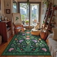 thumbnail image 1 of Lahome Washable 5'x7' Boho Floral Area Rug, Forest Green Rugs for Living Room, Non-Slip Ultra-Thin Soft Carpet for Bedroom Entryway Dining Room Under Table Kitchen Dorm, Forest Green, 1 of 9