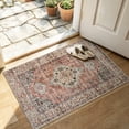 thumbnail image 1 of Lahome Washable Rug, 2x3 Small Boho Rug,Ultra Soft Rugs for Entryway, Non-Slip Entry Rugs Oriental Low-Pile Indoor Mat Floor Carpet for Entrance Bedroom Kitchen Bathroom Foyer Decor,Terracotta, 1 of 9