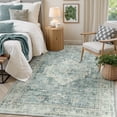 thumbnail image 1 of Lahome 5x7 Farmhouse Washable Rug Indoor, Non Slip Rugs for Livng Room, Soft Ultra Thin Green Bedroom Rug Throw Carpet for Nursery Playroom, 1 of 8