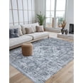 thumbnail image 1 of Lahome 5x7 Farmhouse Washable Rug Indoor, Non Slip Rugs for Livng Room, Soft Ultra Thin Grey Bedroom Rug Throw Carpet for Nursery Playroom, 1 of 8