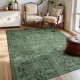 thumbnail image 1 of Lahome Washable Rug 5'x7' Stain Resistant Non-Slip Ultra-Thin Area Rug for Living Room, Bedroom, Kitchen, Office and Entryway, Vintage Soft Floor Carpet,Dark Green, 1 of 7