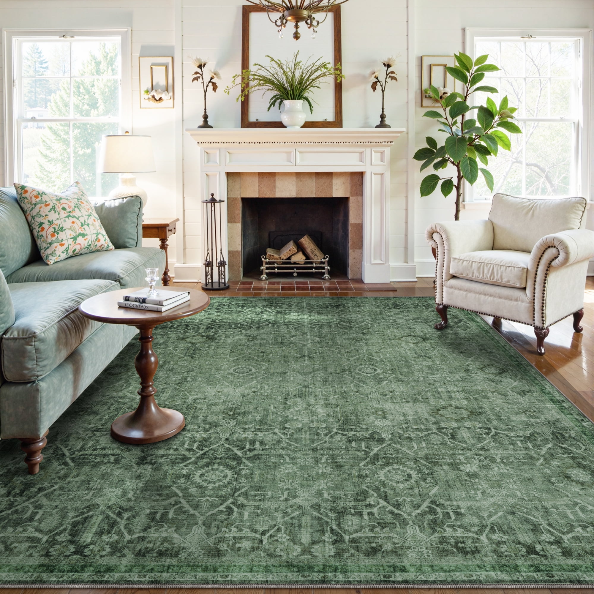 Lahome Washable Rug 6'x9' Stain Proof Low Pile Area Rug for Bedroom