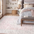 thumbnail image 1 of Lahome 8x10 Farmhouse Washable Rug Indoor, Non Slip Large Rugs for Livng Room, Soft Ultra Thin Pink Girls Bedroom Rug Throw Carpet for Nursery, 1 of 9