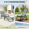thumbnail image 1 of Laicejoy 2-in-1 Outdoor Rocking Chair, Convertible Lounge Chair with 4-Position Adjustable Backrest, Curved Armrests, 1 of 8