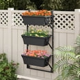 thumbnail image 1 of Laicejoy 3-Tier Vertical Hanging Planter, Garden Wall-mounted Self-watering Planter with 3 Pots, Adjustable Hooks, Auto Drainage, 1 of 8