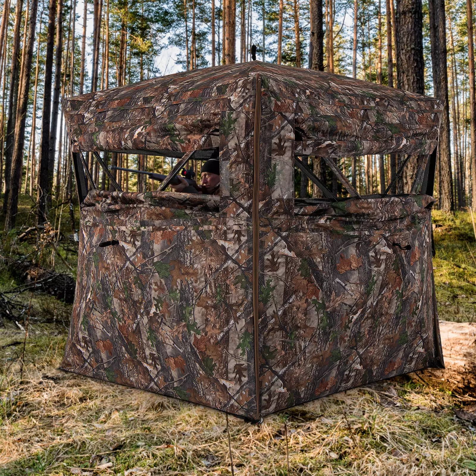 Laicejoy 360 Degree One-Way See-Through Hunting Blind, Camouflage ...