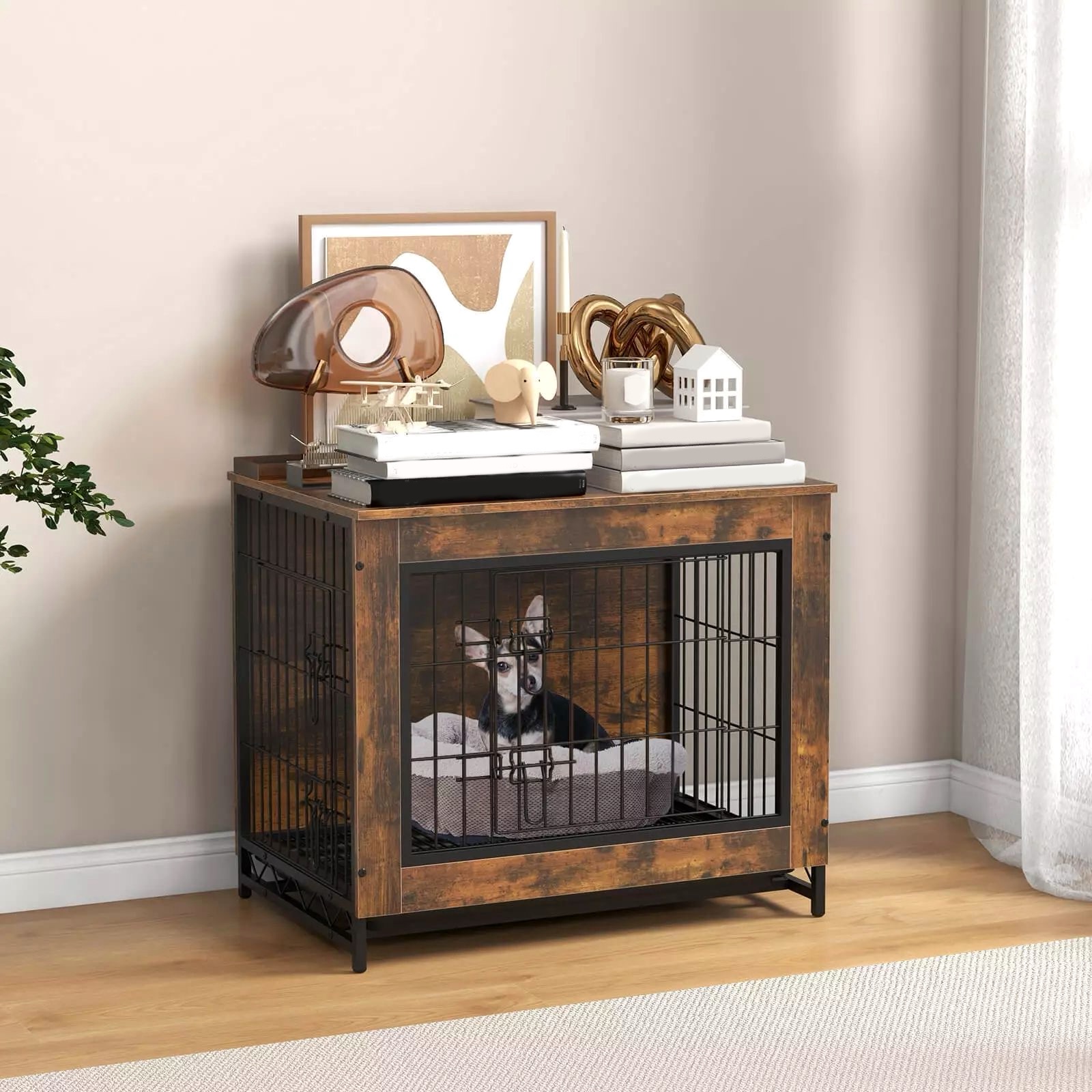 Laicejoy Industrial Dog Crate Furniture, Heavyduty Kennel Furniture w