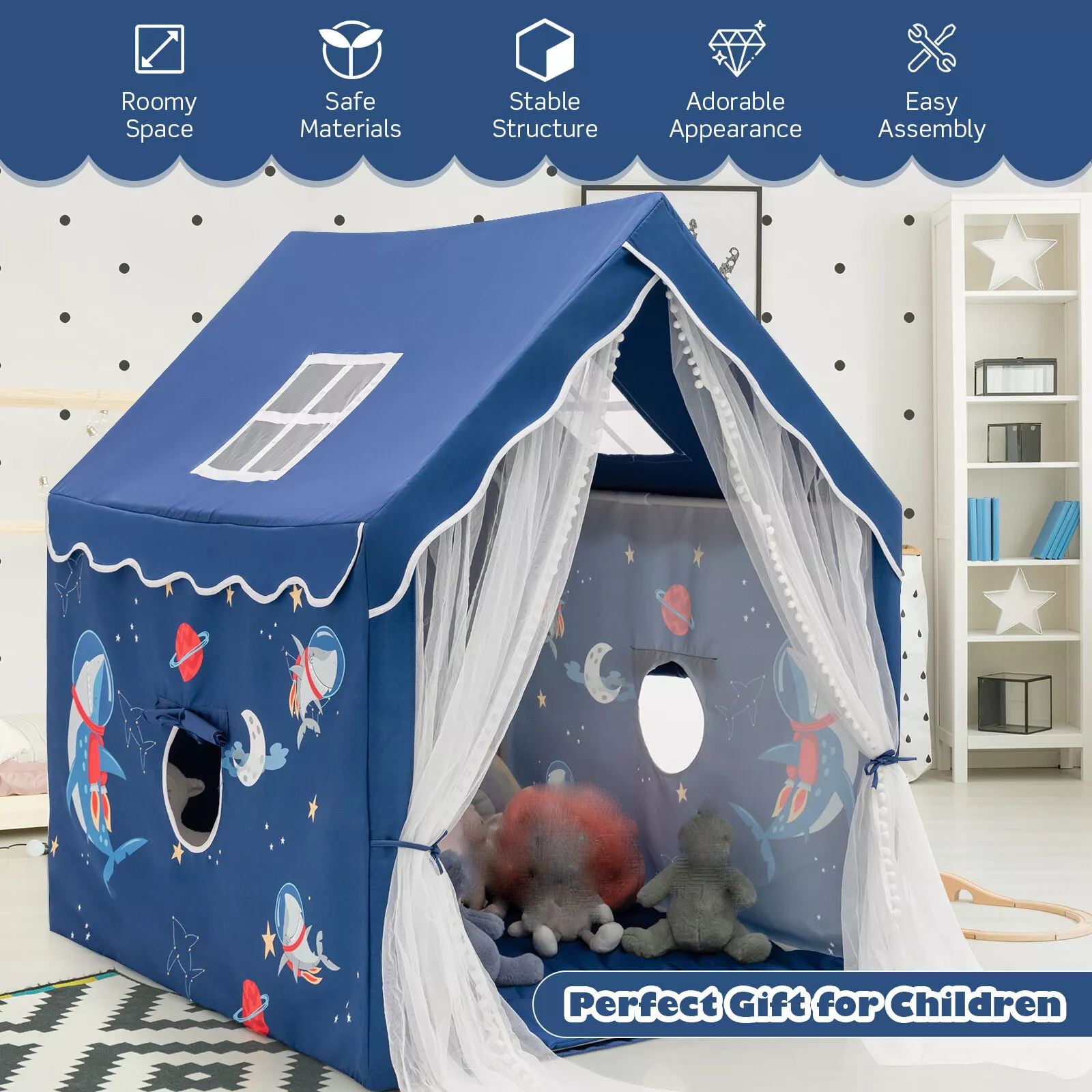 Laicejoy Kids Play Tent, Indoor/Outdoor Large Playhouse Tent w