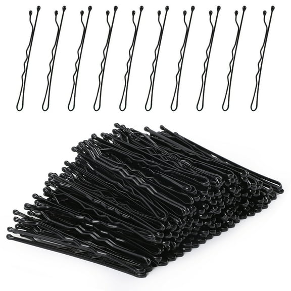 Laicky Bobby Pins, 200Count Black Hair Pins Hairpins with Box for Women Lady Girls Kids Hair Pin Invisible Wave Hairgrip Barrette Hairclip Bulk Hair Accessories (Black,2.2 Inch)