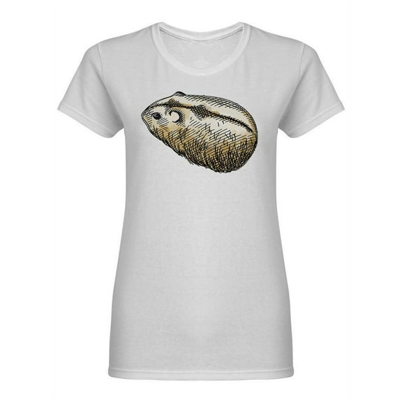 Laid Down Hamster Sketch Shaped T-Shirt Women -Image by Shutterstock, Female x-Large