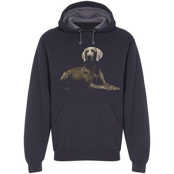 Laid Down Weimaraner Hoodie Men -Image by Shutterstock, Male Small