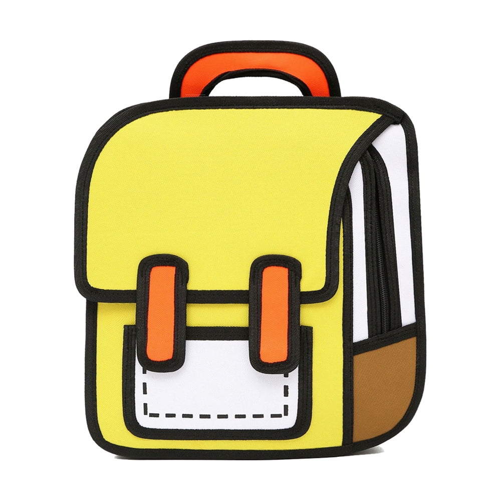 Laidan 3D Printing Backpacks Drawing Cartoon Shoulder Bookbag Cute Student School Bag Messenger Girl s Backpack Yellow Walmart