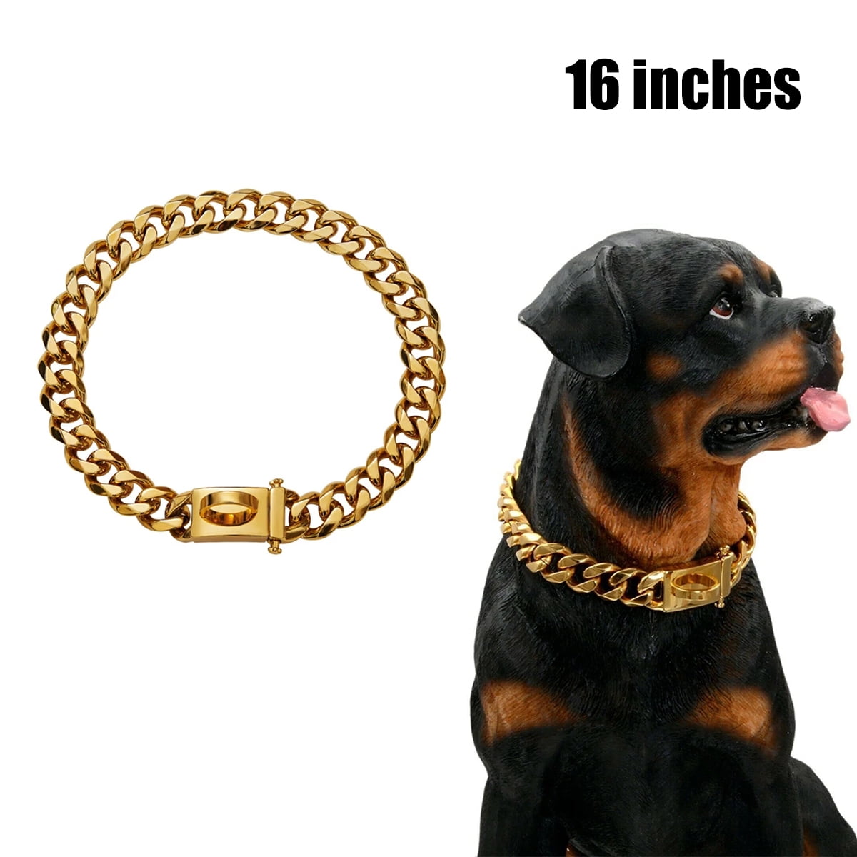 Buy Huitao Gold Dog Chain Collar, Stainless Steel Training Collar, Heavy  Duty Cuban Link Gold Plated Large Pet Dogs Necklace Choke for Bully  Pitbull, Mastiff, Big Breeds (20