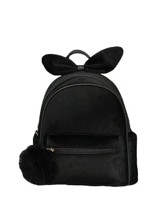 Black velvet mini backpack online