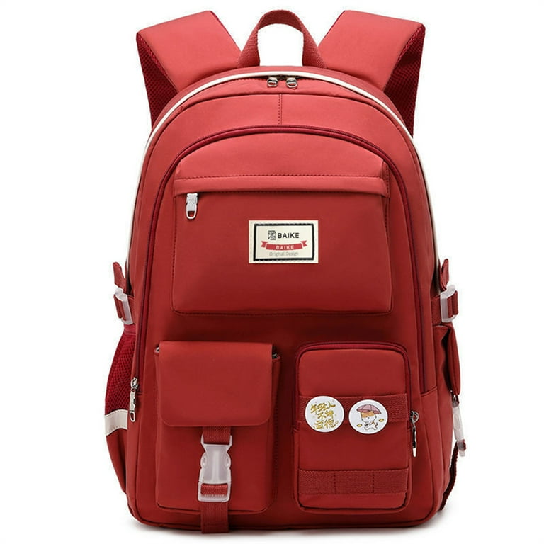 Laidan Backpack for Girls Book Bag Cute College School Backpack Red