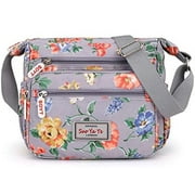 Laidan Fashion Floral Canvas Ladies Messenger Bag Shoulder Bag Casual Messenger Bag-E