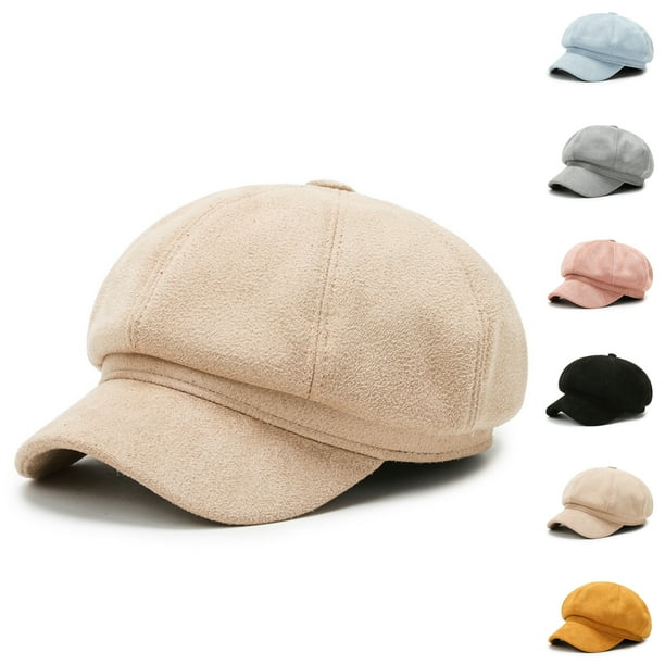Laidan Octagonal Cap Women Beret Spring Summer Newsboy Hat Vintage Khaki