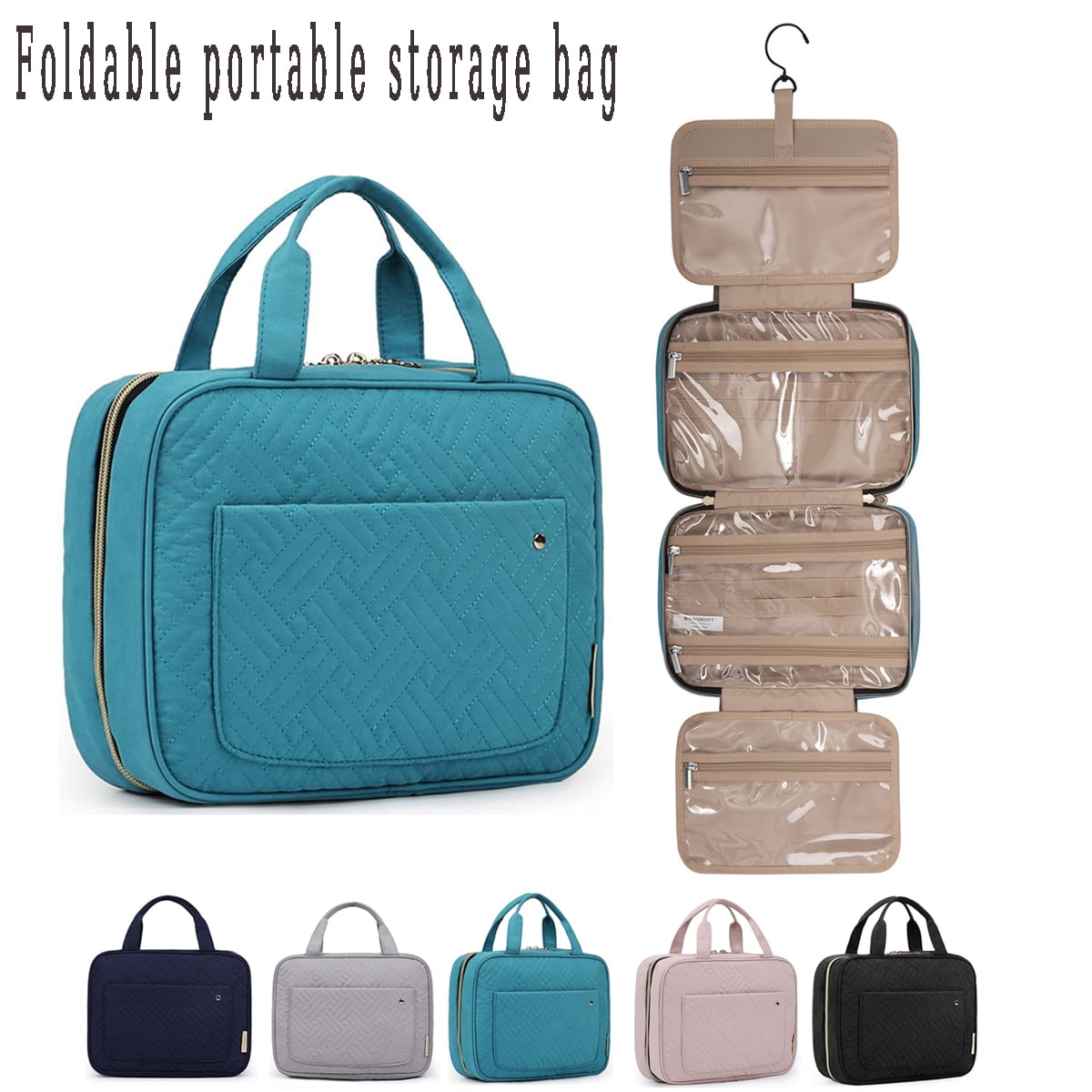 Laidan Toiletry Bag Travel Bag with Hanging Hook, Water-resistant ...