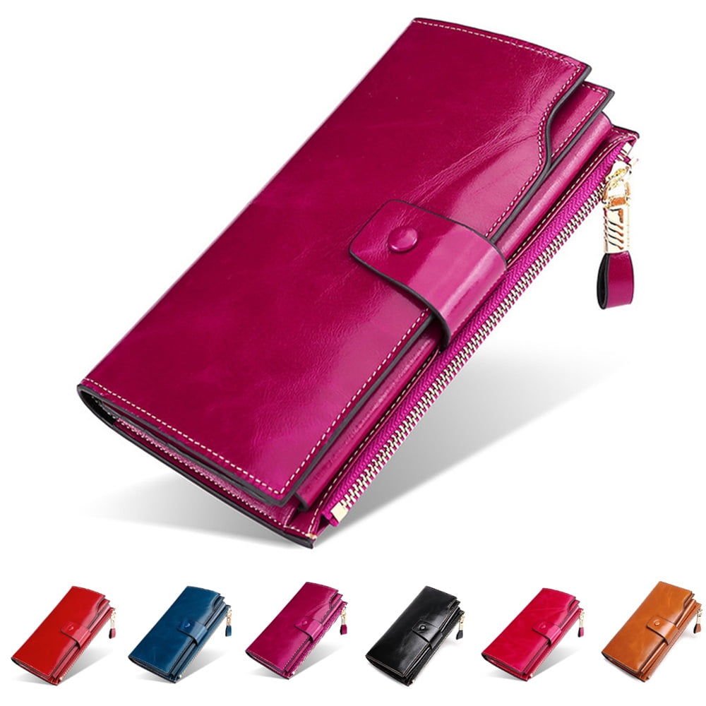 Laidan Women Wallets PU Leather Long Zipper Purse Large Capacity Card