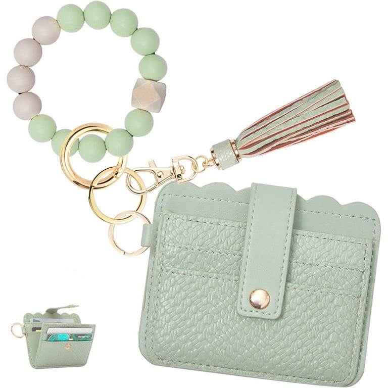 Laidan Wristlet Bracelet Keychain Wallet for Women Credit Card