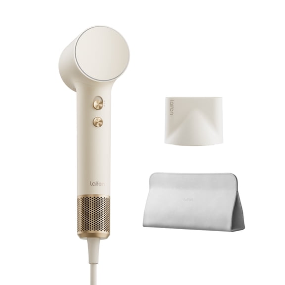 Laifen Mini High-Speed Hair Dryer, 110,000 RPM Ionic Blow Dryer, Child Mode-Seashell White
