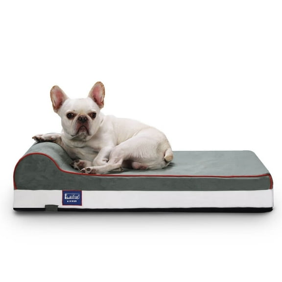Laifug Dog Bed with Orthopedic Memory Foam, Dog Pillow, Waterproof Liner & Washable Cover (GreenM)