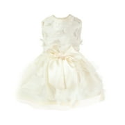 Laifug Dog Dress Puppy Print Princess Dog Dress Cute Party Wear (Beige, M)