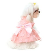 Laifug Dog Dress Puppy Print Princess Dog Dress Cute Party Wear (Pink, XS-L)