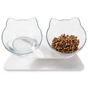 Laifug Elevated Double Cat Bowls, Pet Feeding Bowl | Raised the Bottom for Cats and Small Dogs