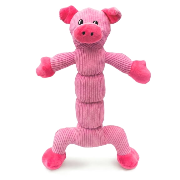 Laifug Interactive Squeaky Dog Chew Toy, Ideal Dog Toys for Chewers, Small, Medium & Large Dogs, and Fetch Lovers - Pig (Pink), Large