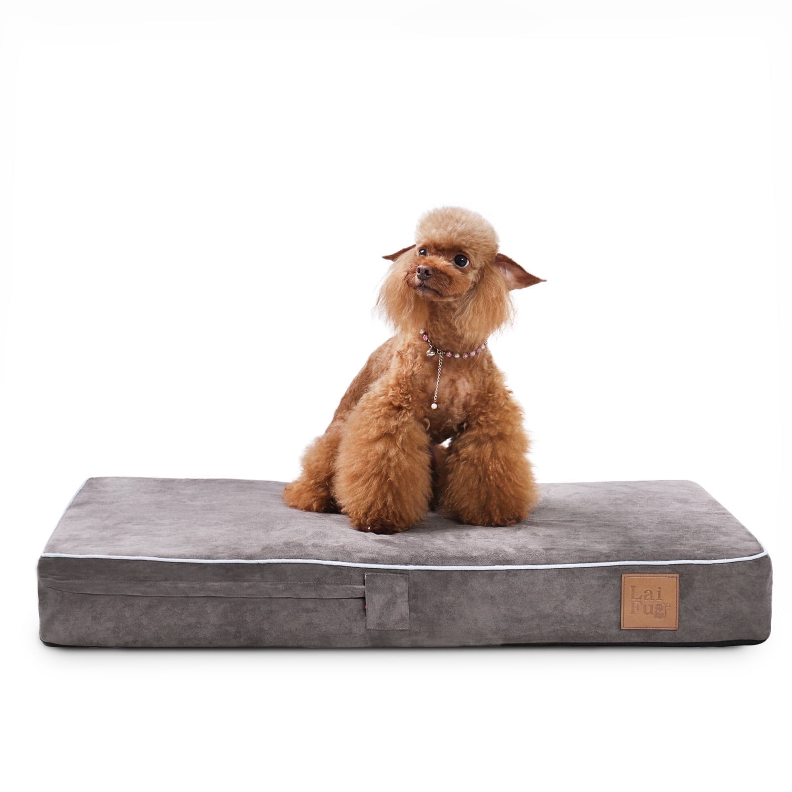 Laifug Orthopedic Dog Bed 34"x22"x4", Memory Foam Pet Bed with Waterproof Liner