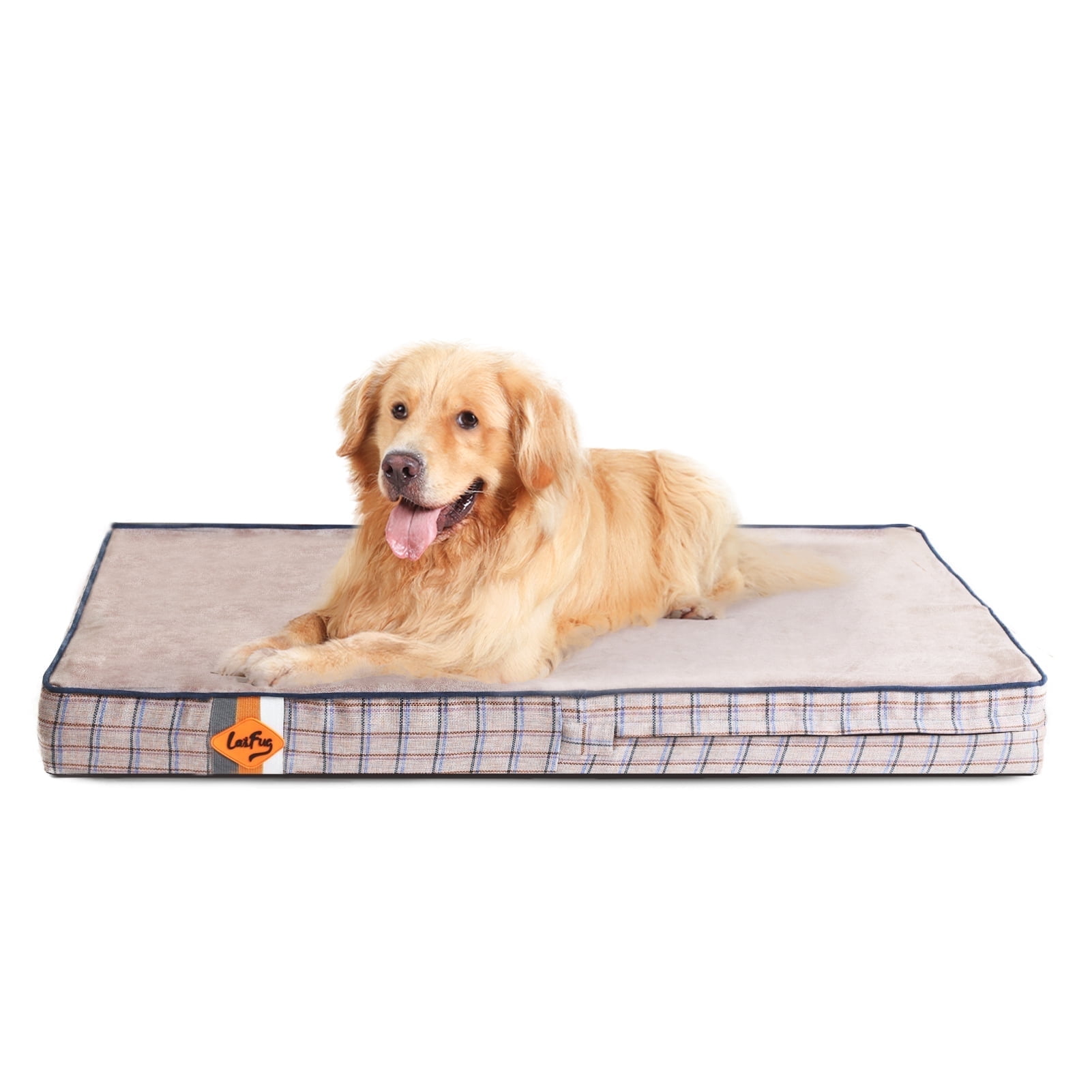 Laifug Orthopedic Memory Foam Dog Bed with Durable Waterproof Liner and Removable Washable Cover