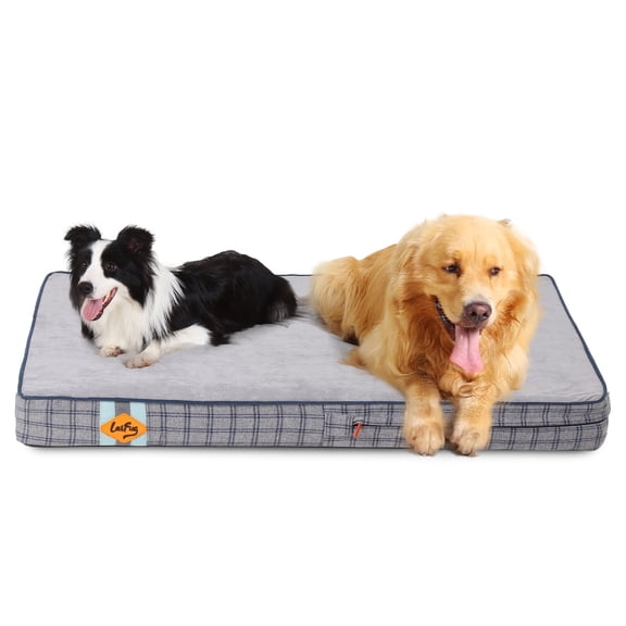 Laifug Orthopedic Memory Foam Dog Bed with Durable Waterproof Liner and Removable Washable Cover