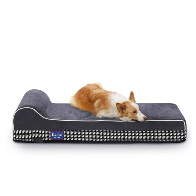 Laifug Orthopedic Memory Foam Large Dog Bed with Pillow and Durable