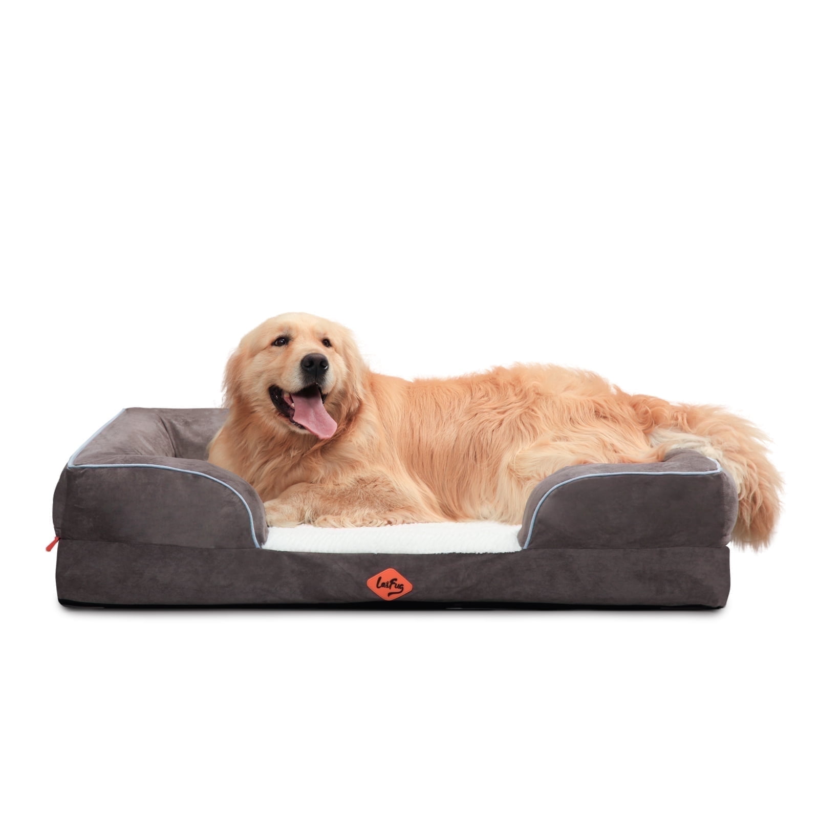 Laifug Orthopedic Premium Memory Foam Dog Bed, Dog Sofa with Washable and Removable Suede Cover, Waterproof Liner and Non-Slip Bottom