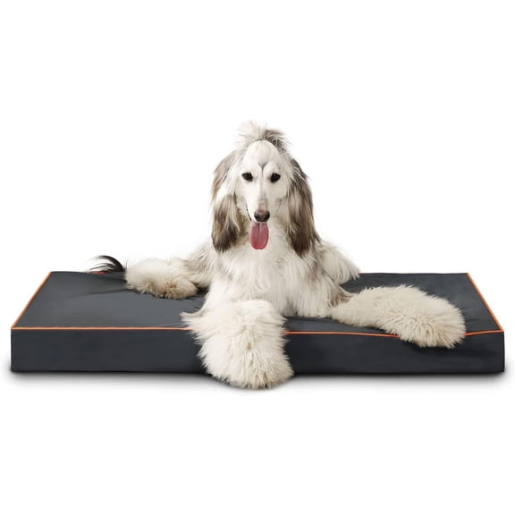 Laifug Washable Dog Bed Waterproof Fabric Egg Crate Foam Supportive Pet Bed 36" x 27"x3" Non-Slip Bottom