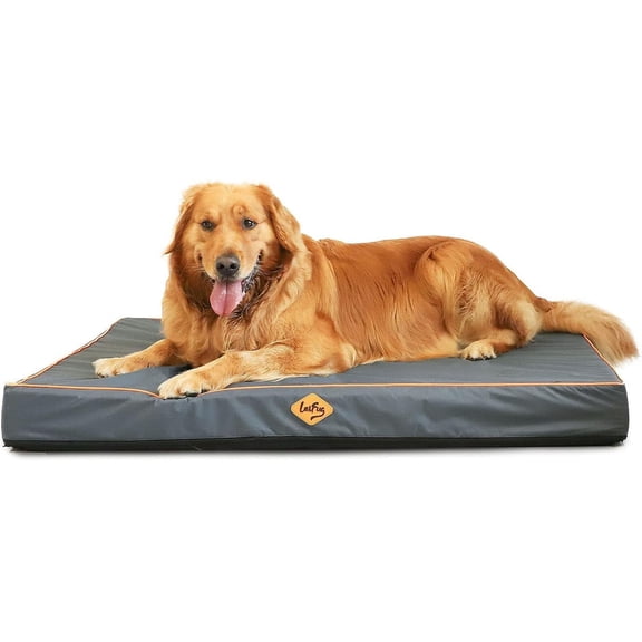 Laifug Washable Dog Bed Waterproof Fabric Egg Crate Foam Supportive Pet Bed 44" x 32"x4" Non-Slip Bottom