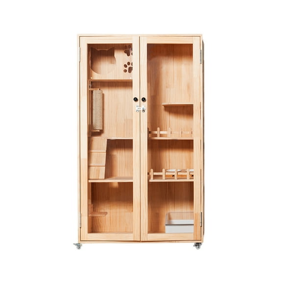 Laifug Wooden Indoor Large Cat House Cat Condo