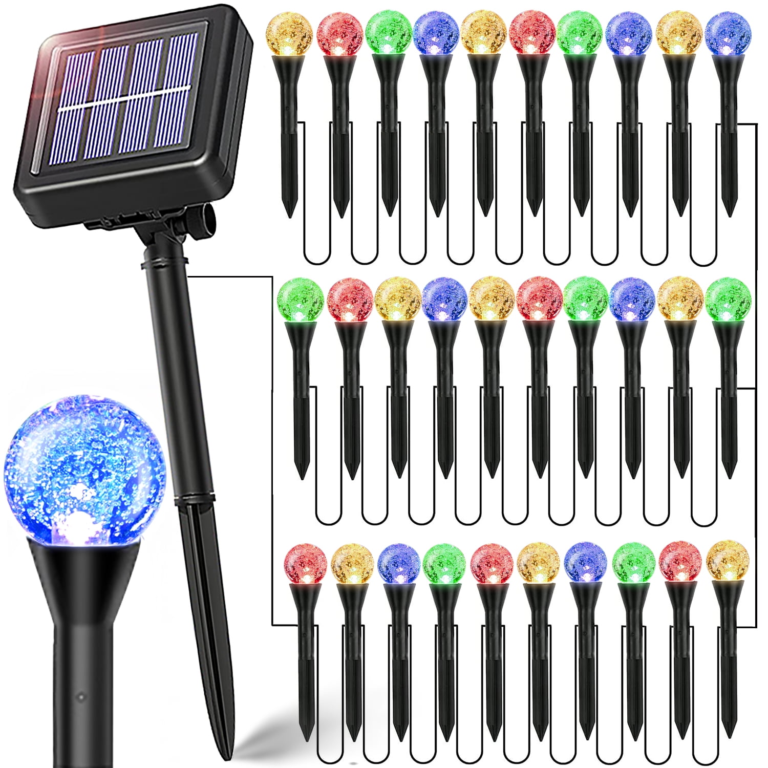 Laighter 30 Pack Solar Lights Outdoor Waterproof LED Landscape Lawn Lamp for Garden Patio Yard