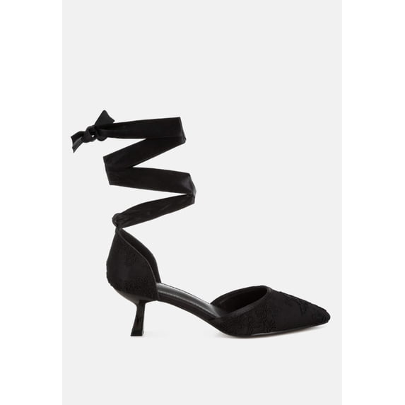 Laika Lace Kitten Heel Sandals