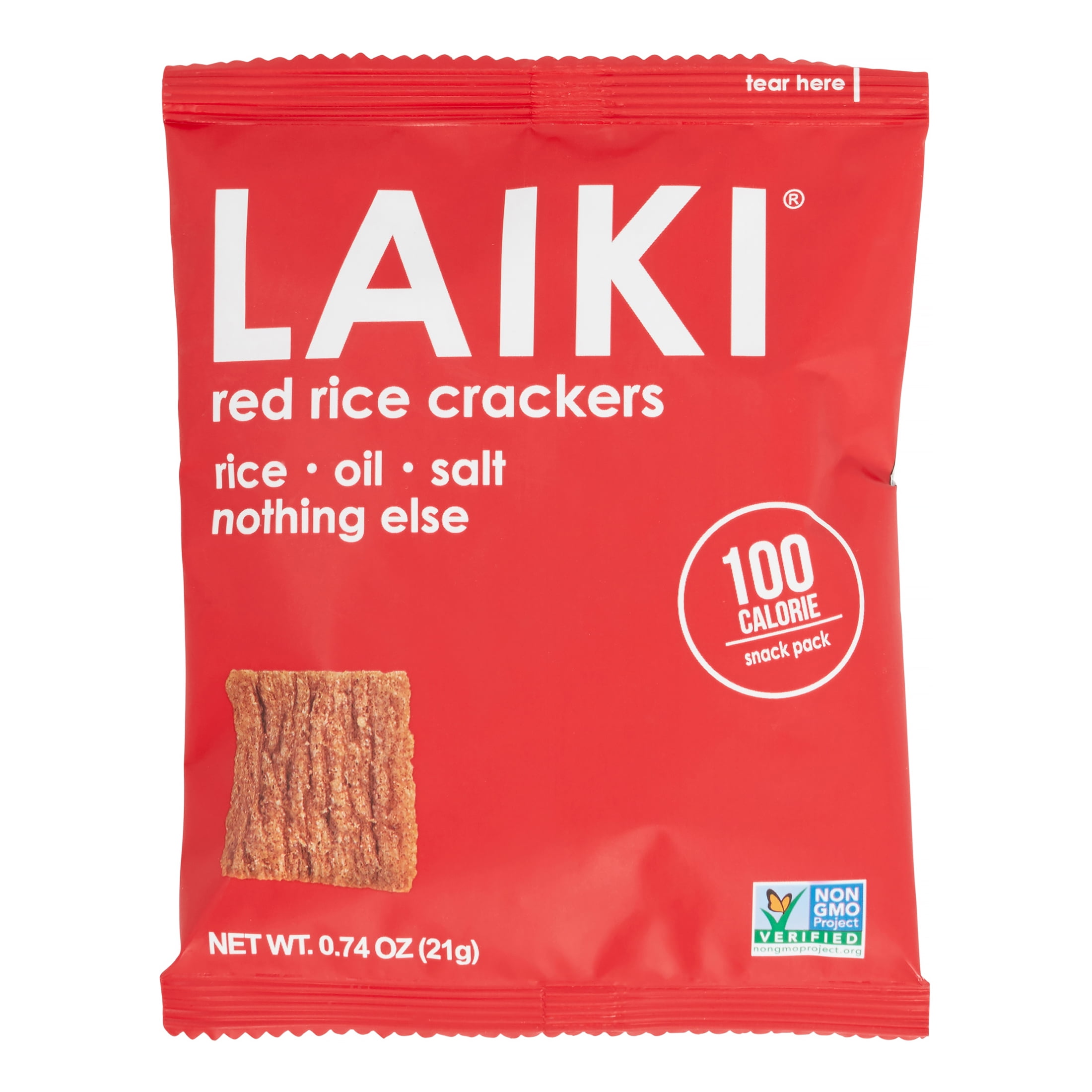 Laiki Red Rice Crackers, 0.74 Oz