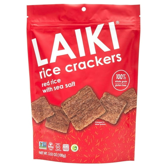 Laiki Rice Crackers Red Rice 3.53 oz Pack of 3