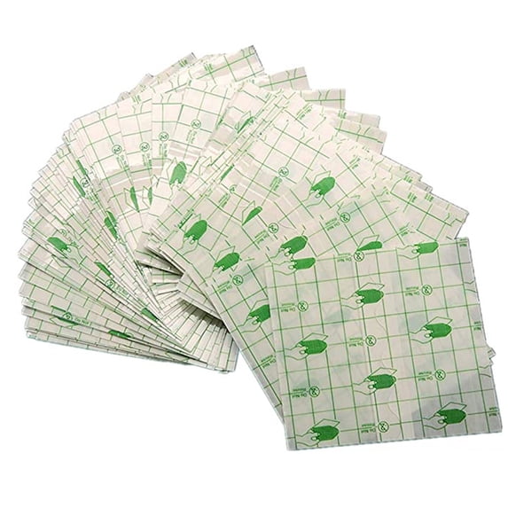 Laikoutd 50Pcs Transparent Adhesive 4 X4.7Inch Medical Wound Dressing Tape Waterproof Anti-Allergic for Wound