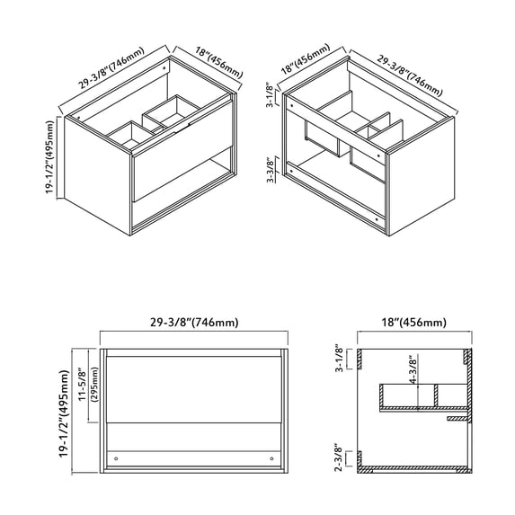 Laila 30" Single Bathroom Vanity Set Tan
