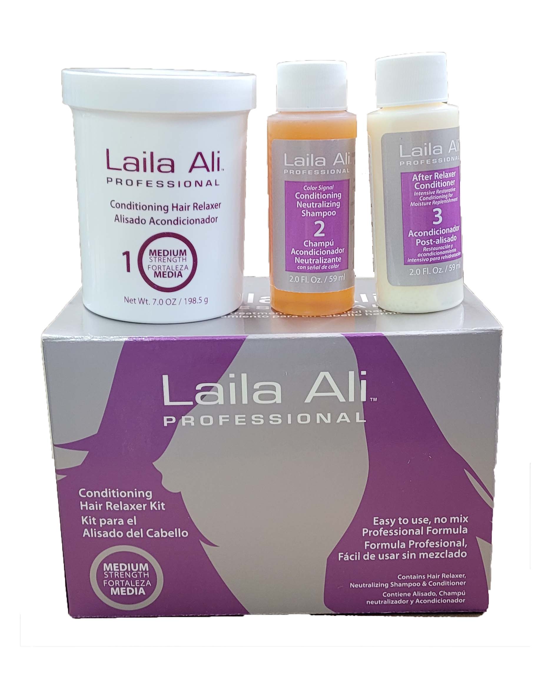 Laila Ali Professional Medium Strenght Conditioningh Hair Relaxer Kit (Pack of 2) - image 1 of 1